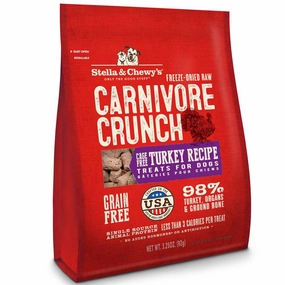 Stella & Chewys Carnivore Crunch Turkey Grain-Free Freeze-Dried Dog Treats 3.25oz dog sweater dog tuxedo dog dress holiday dog outfit dog birthday shirt