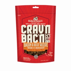 Stella & Chewys Crav'n Bac'n Bites Bacon & Beef Dog Treats 8.25oz dog sweater dog tuxedo dog dress holiday dog outfit dog birthday shirt
