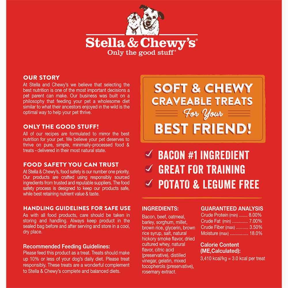 Stella & Chewys Crav'n Bac'n Bites Bacon & Beef Dog Treats 8.25oz