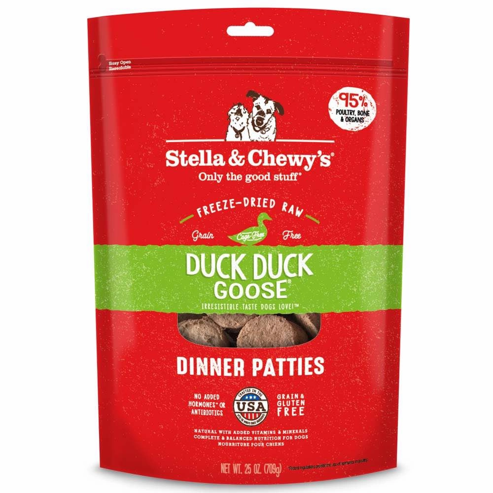 Stella & Chewys Duck Duck Goose Dinner Patties Grain-Free Freeze-Dried Raw Dog Food