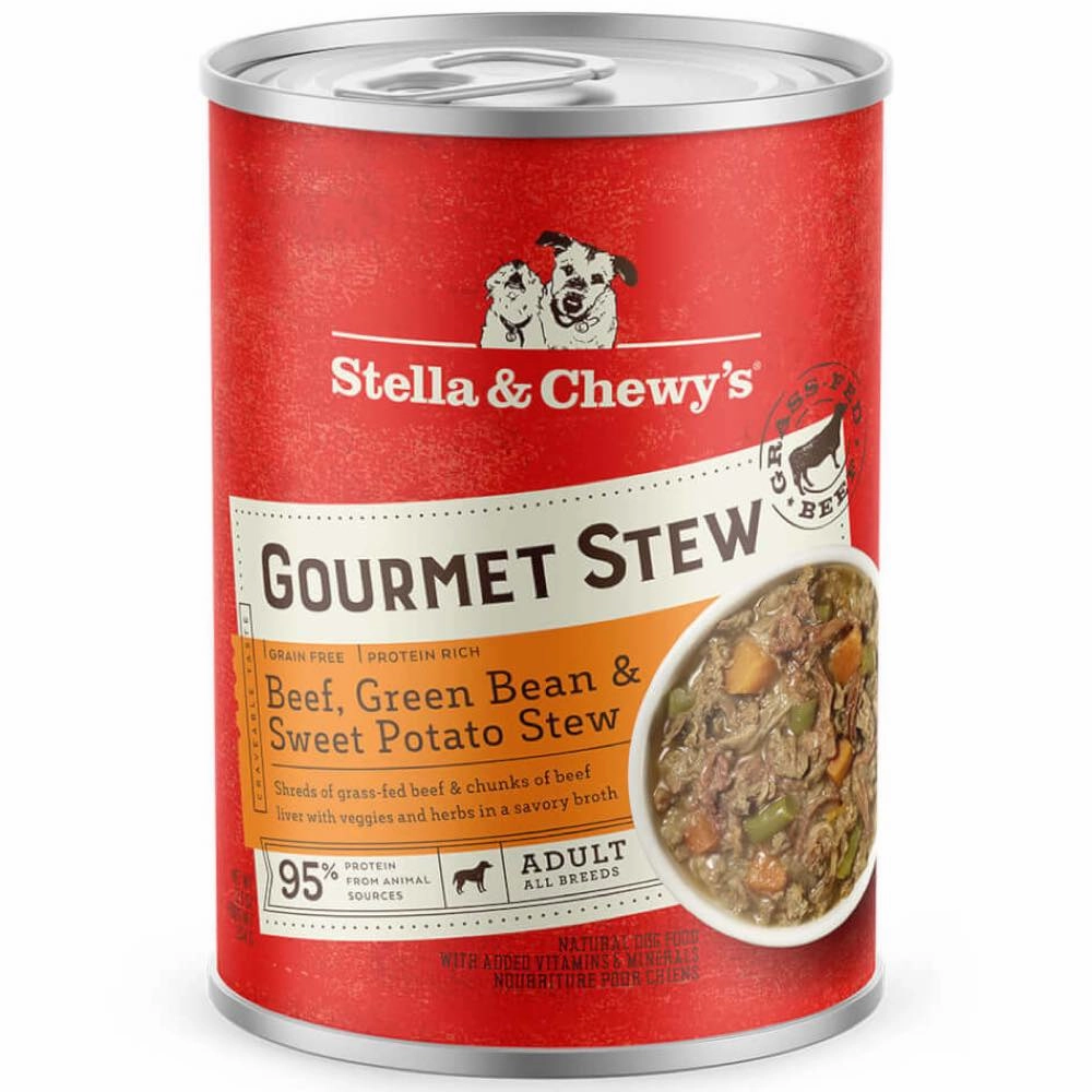 Stella & Chewys Gourmet Beef, Green Bean & Sweet Potato Stew Grain-Free Canned Dog Food 12.5oz dog sweater dog tuxedo dog dress holiday dog outfit dog birthday shirt