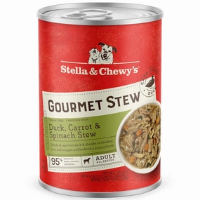 Stella & Chewys Gourmet Duck, Carrot & Spinach Stew Grain-Free Canned Dog Food 12.5oz canned dog food wet dog food grain free dog food dog food with gravy beef dog food