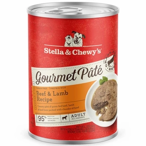 Stella & Chewys Gourmet Pate Beef & Lamb Recipe Grain-Free Canned Dog Food 12.5oz canned dog food wet dog food grain free dog food dog food with gravy beef dog food