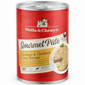 Stella & Chewys Gourmet Pate Chicken & Chicken Liver Recipe Grain-Free Canned Dog Food 12.5oz canned dog food wet dog food grain free dog food dog food with gravy beef dog food