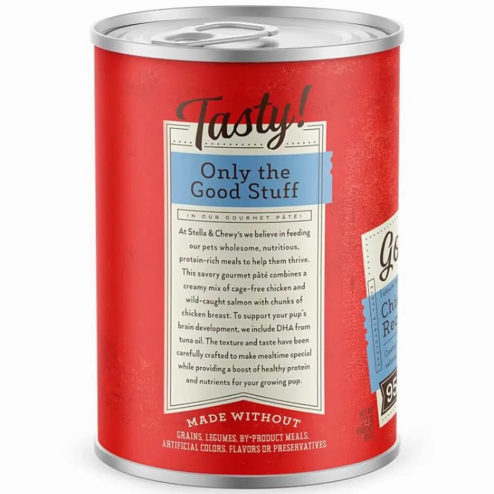 Stella & Chewys Gourmet Pate Chicken & Salmon Recipe Grain-Free Puppy Canned Dog Food 12.5oz