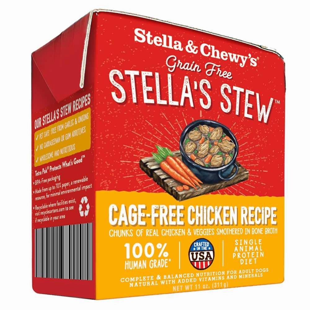Stella & Chewys Grain-Free Cage-Free Chicken Recipe Stew Dog Food 11oz canned dog food wet dog food grain free dog food dog food with gravy beef dog food
