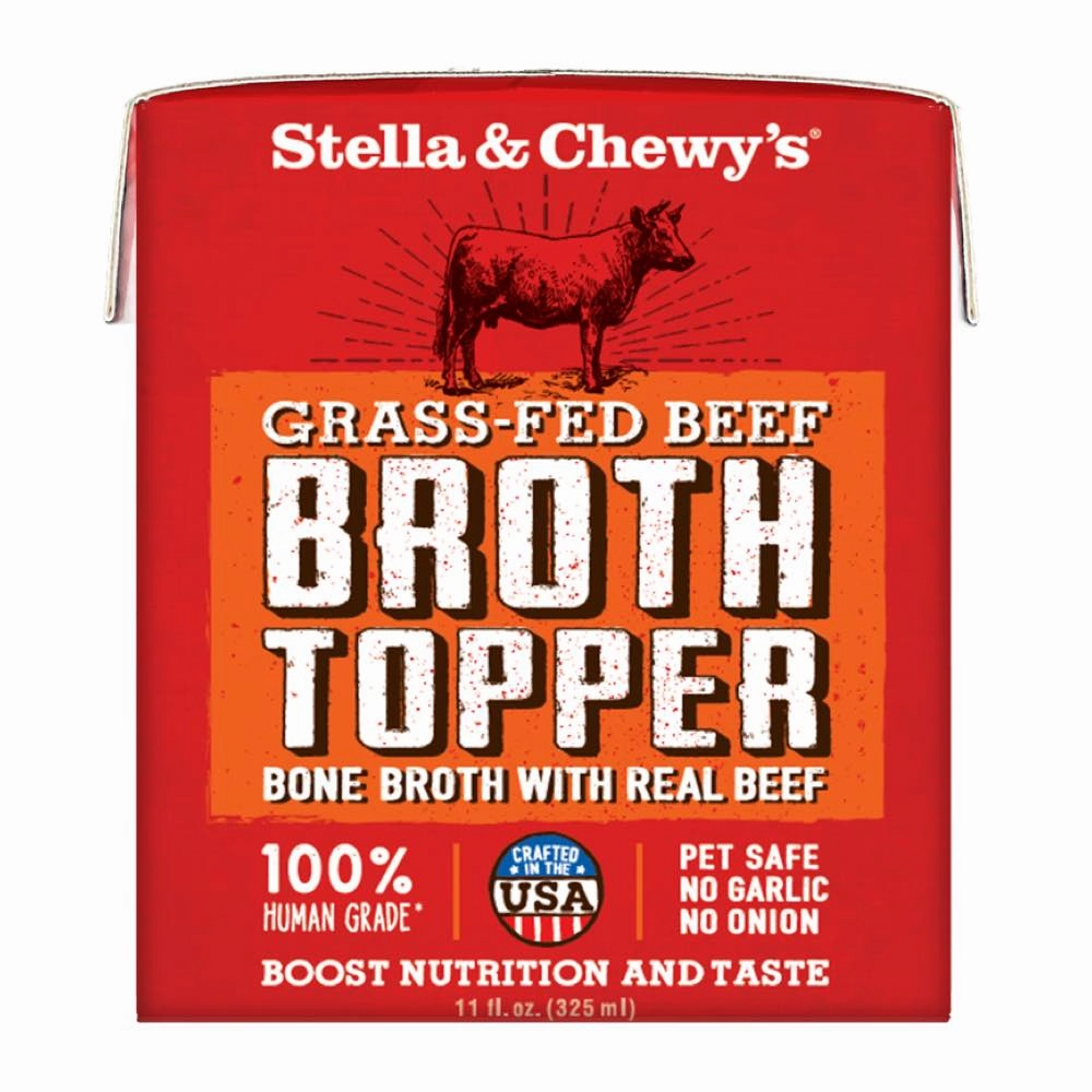 Stella & Chewys Grass-Fed Beef Broth Topper Grain-Free Wet Dog Food 11oz dog sweater dog tuxedo dog dress holiday dog outfit dog birthday shirt