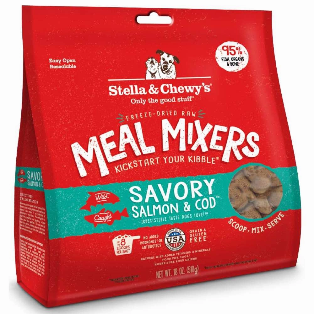 Stella & Chewys Savory Salmon & Cod Meal Mixers Grain-Free Freeze-Dried Raw Dog Food horse supplement horse vitamins animal probiotics livestock digestive aid horse immune booster
