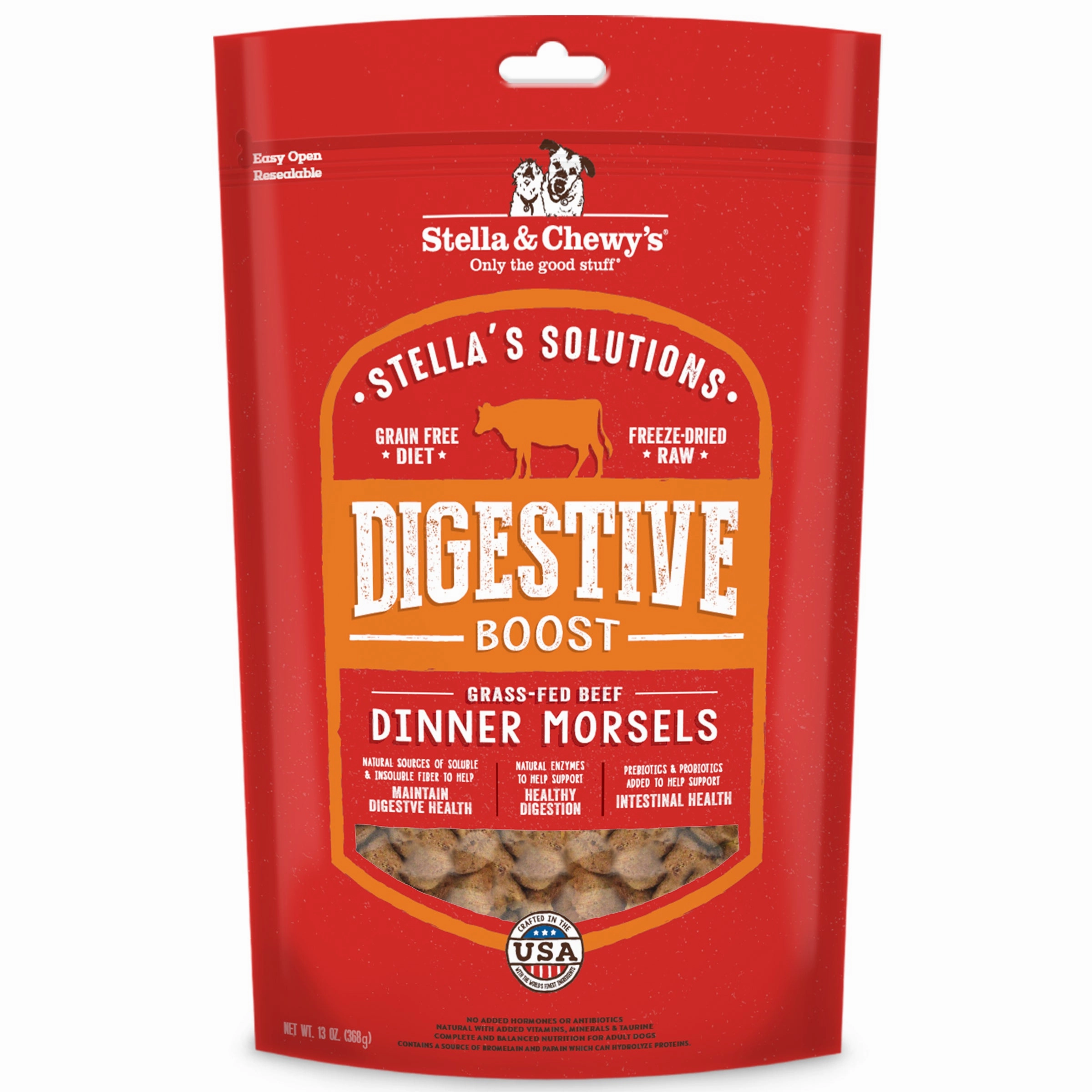 Stella & Chewys Stellas Solutions Digestive Boost Beef Grain-Free Freeze-Dried Raw Dog Food horse supplement horse vitamins animal probiotics livestock digestive aid horse immune booster