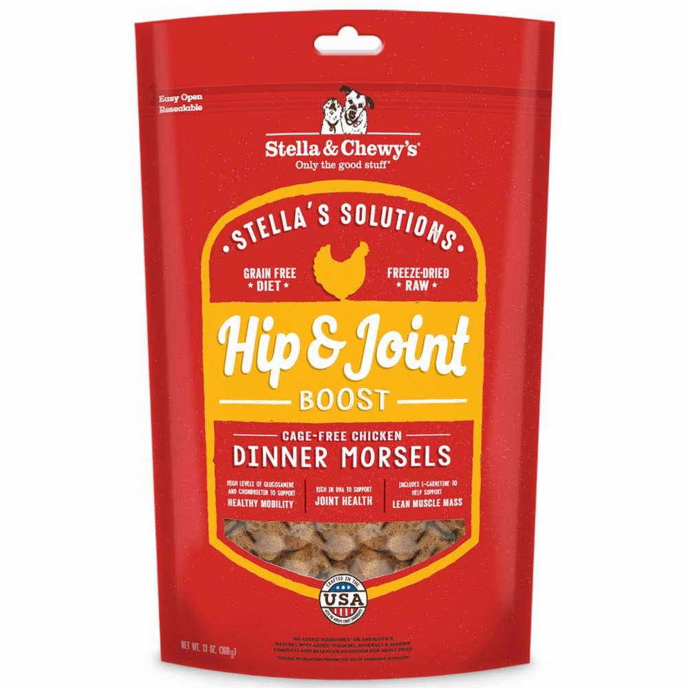 Stella & Chewys Stellas Solutions Hip & Joint Boost Chicken Grain-Free Freeze-Dried Raw Dog Food horse supplement horse vitamins animal probiotics livestock digestive aid horse immune booster