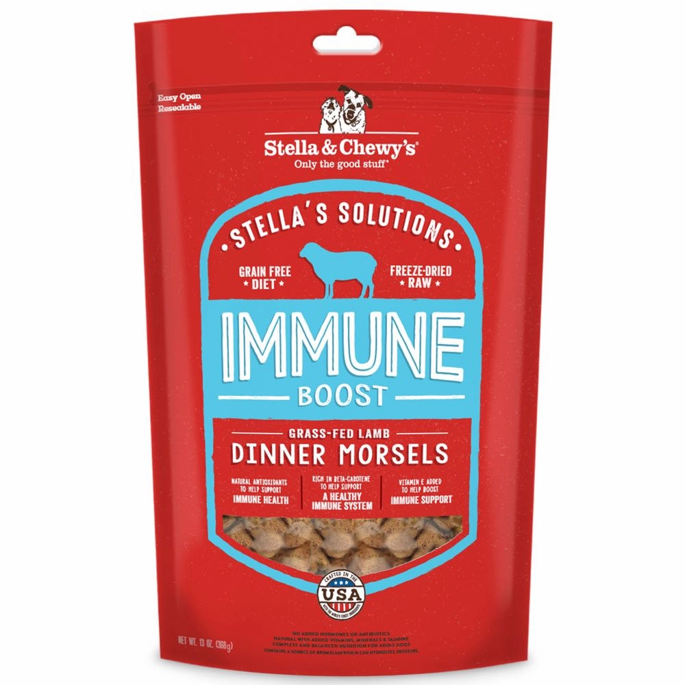 Stella & Chewys Stellas Solutions Immune Boost Lamb Grain-Free Freeze-Dried Raw Dog Food 13oz (Exp 19Dec25) horse supplement horse vitamins animal probiotics livestock digestive aid horse immune booster