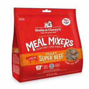 Stella & Chewys Stellas Super Beef Meal Mixers Grain-Free Freeze-Dried Raw Dog Food dog sweater dog tuxedo dog dress holiday dog outfit dog birthday shirt