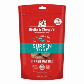 Stella & Chewys Surf N Turf Dinner Patties Grain-Free Freeze-Dried Raw Dog Food horse supplement horse vitamins animal probiotics livestock digestive aid horse immune booster