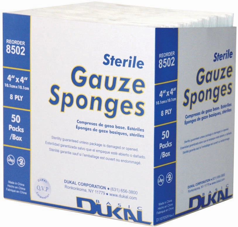 Sterile 8 ply 4" x 4" Gauze Sponges, Box of 50 sheep feed sheep mineral sheep hay sheep pellets sheep salt block