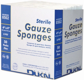 Sterile 8 ply 4" x 4" Gauze Sponges, Box of 50 sheep feed sheep mineral sheep hay sheep pellets sheep salt block