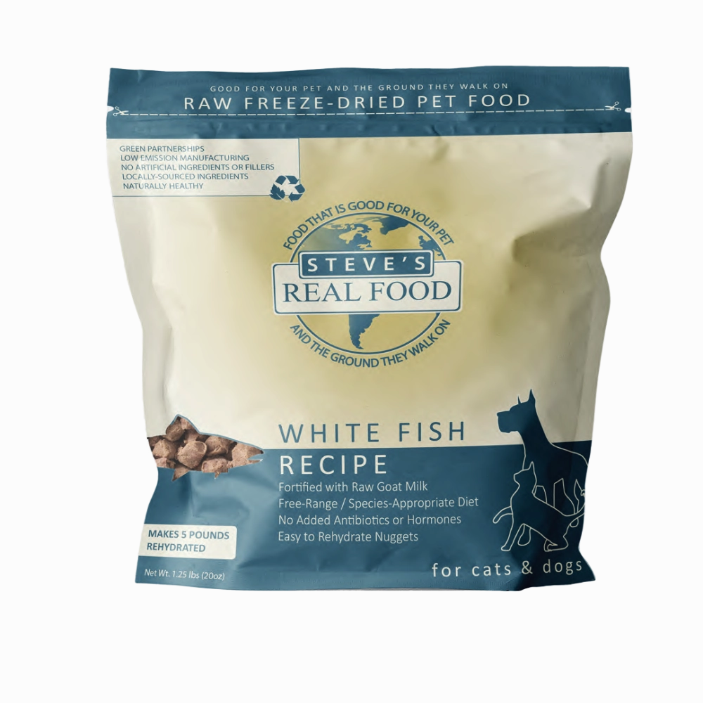Steve's Real Food Cats & Dogs Raw Freeze Dried White Fish 20oz