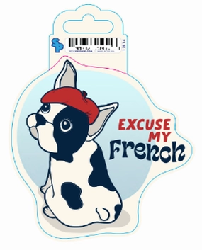 Sticker - Large - Dog Sayings - Excuse My Frenchie Dog dog pain relief hip joint supplement senior dog care pet arthritis aid dog skin supplement