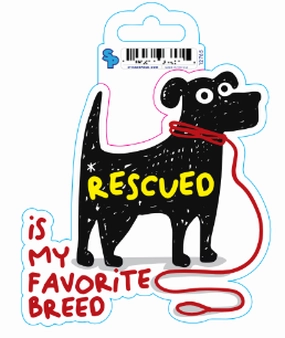 Sticker - Large - Dog Sayings - Favorite Rescue Breed dog pain relief hip joint supplement senior dog care pet arthritis aid dog skin supplement