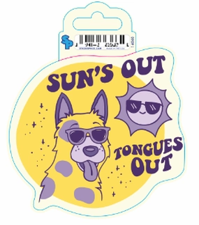 Sticker - Large - Dog Sayings - Suns Out Tongues Out dog pain relief hip joint supplement senior dog care pet arthritis aid dog skin supplement