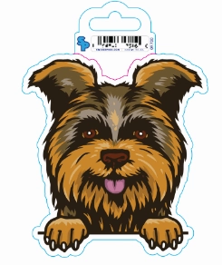 Sticker - Large - Dogs Begging Illustrated - Yorkie dog pain relief hip joint supplement senior dog care pet arthritis aid dog skin supplement