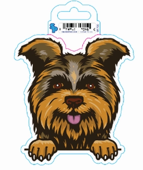 Sticker - Large - Dogs Begging Illustrated - Yorkie dog pain relief hip joint supplement senior dog care pet arthritis aid dog skin supplement