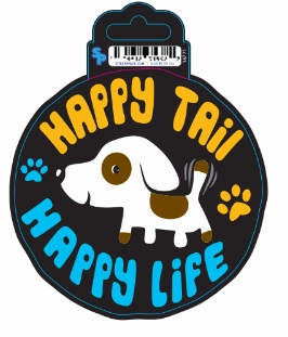 Sticker - Large - Happy Tail Happy Life dog pain relief hip joint supplement senior dog care pet arthritis aid dog skin supplement