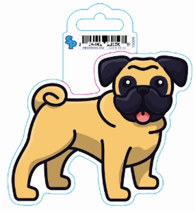 Sticker - Large - Puppy Lines - Pug dog pain relief hip joint supplement senior dog care pet arthritis aid dog skin supplement