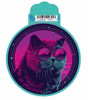 Sticker - Large - Retro Future - Galactic Cat dog pain relief hip joint supplement senior dog care pet arthritis aid dog skin supplement