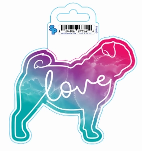 Sticker - Large - Watercolor Breed - Pug dog pain relief hip joint supplement senior dog care pet arthritis aid dog skin supplement