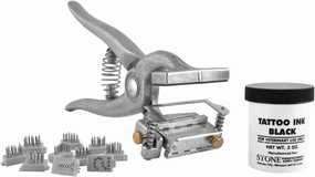 Stone Standard Tattoo with Revolving Head & Ear Release chicken supplies backyard chicken coop accessories poultry food chicken vitamins