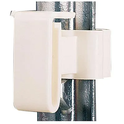 Studded T-Post Tape Insulator, White, 25 pk
