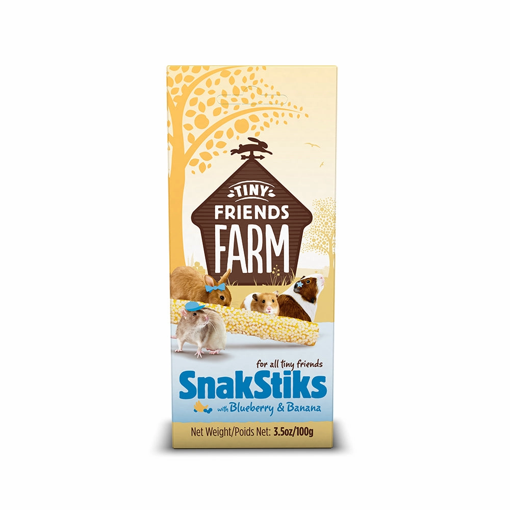 Supreme Tiny Friends Farm SnakStiks with Blueberry & Banana 100g cat vitamins cat digestive aid cat immune support cat joint supplement cat skin supplement