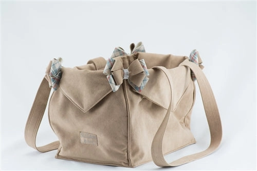 Susan Lanci Scotty Doe Plaid Luxury Carrier - Fawn