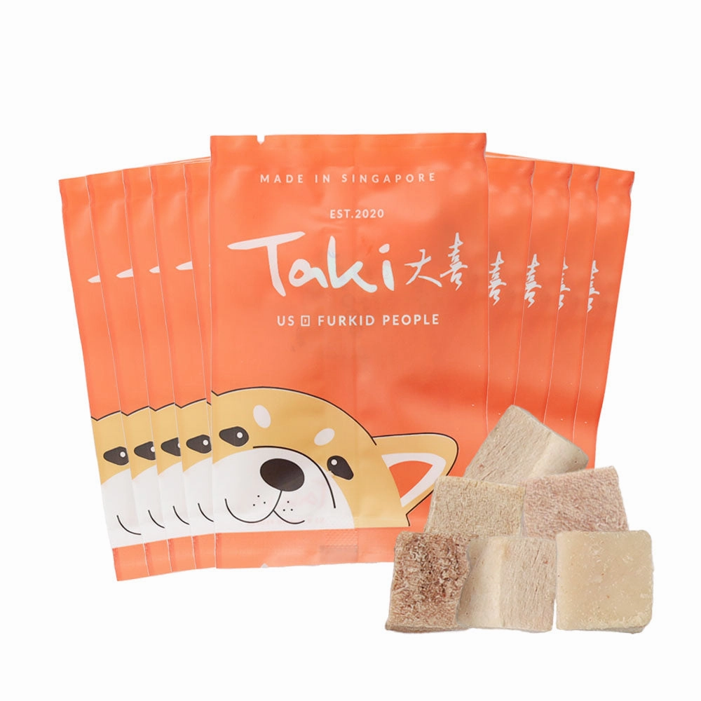 Taki Pork Cubes Freeze-Dried Treats For Cats & Dogs (10 Packets) 100g dog chew toys dog dental chews durable chew toys puppy chew toy bone chew