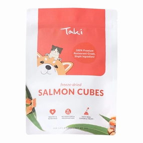 Taki Salmon Cubes Freeze-Dried Treats For Cats & Dogs 50g dog sweater dog tuxedo dog dress holiday dog outfit dog birthday shirt
