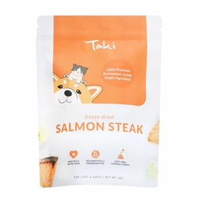 Taki Salmon Steak Freeze-Dried Treats For Cats & Dogs 50g dog chew toys dog dental chews durable chew toys puppy chew toy bone chew
