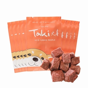 Taki Sanchoku Wagyu Beef Cubes Freeze-Dried Treats For Cats & Dogs (10 Packets) 90g cat snacks catnip treats healthy cat food cat reward treats low calorie cat food