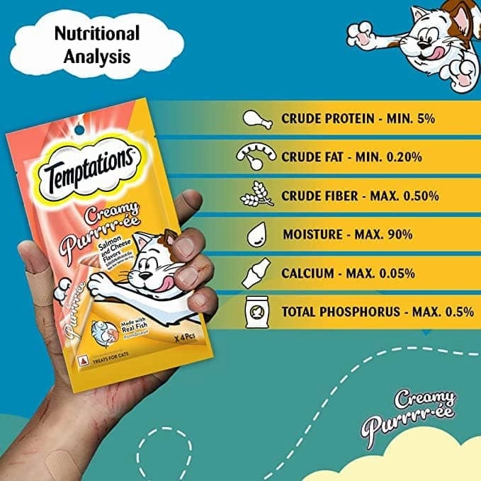 Temptations Creamy Purrrr ee Salmon & Cheese and Creamy Purrrr ee Maguro & Scallop Cat Treats Combo