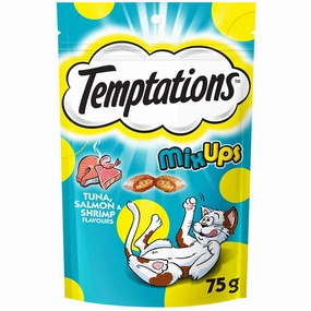 Temptations Mixups Tuna, Salmon & Shrimp Cat Treats 75g premium cat food dental cat treats cat chicken treats tuna cat food cat fish treats
