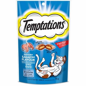 Temptations Savory Salmon Cat Treats 75g premium cat food dental cat treats cat chicken treats tuna cat food cat fish treats