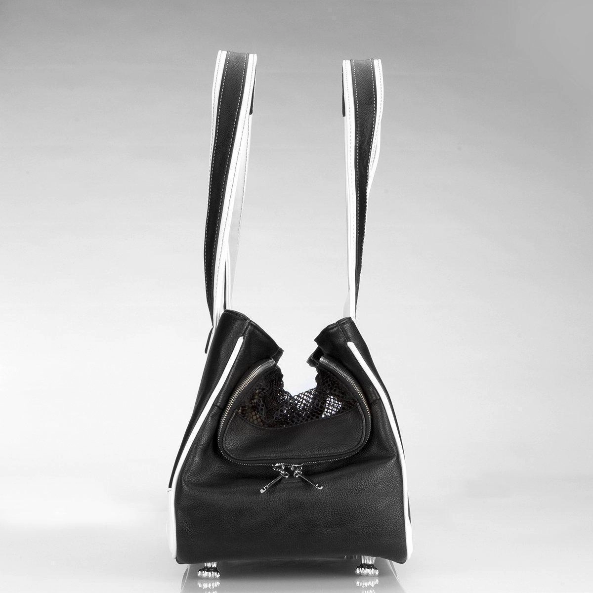 Terrier Rescue Me Tote Faux Leather Dog Carrier Black