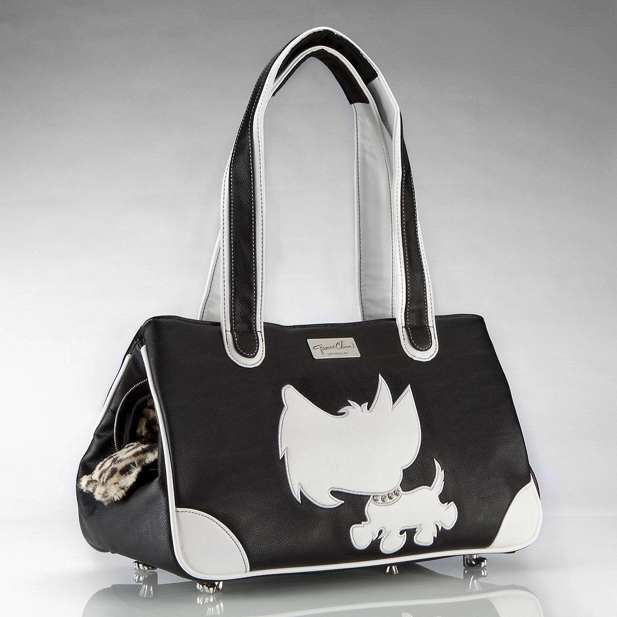 Terrier Rescue Me Tote Faux Leather Dog Carrier Black dog bowtie leather collar dog charm dog party wear dog scarf set