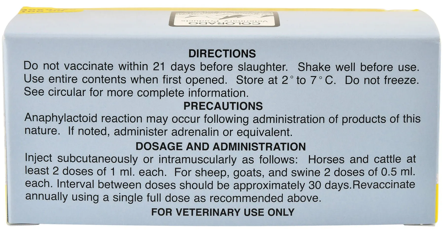 Tetanus Toxoid Concentrate Vaccine for Horses & Livestock