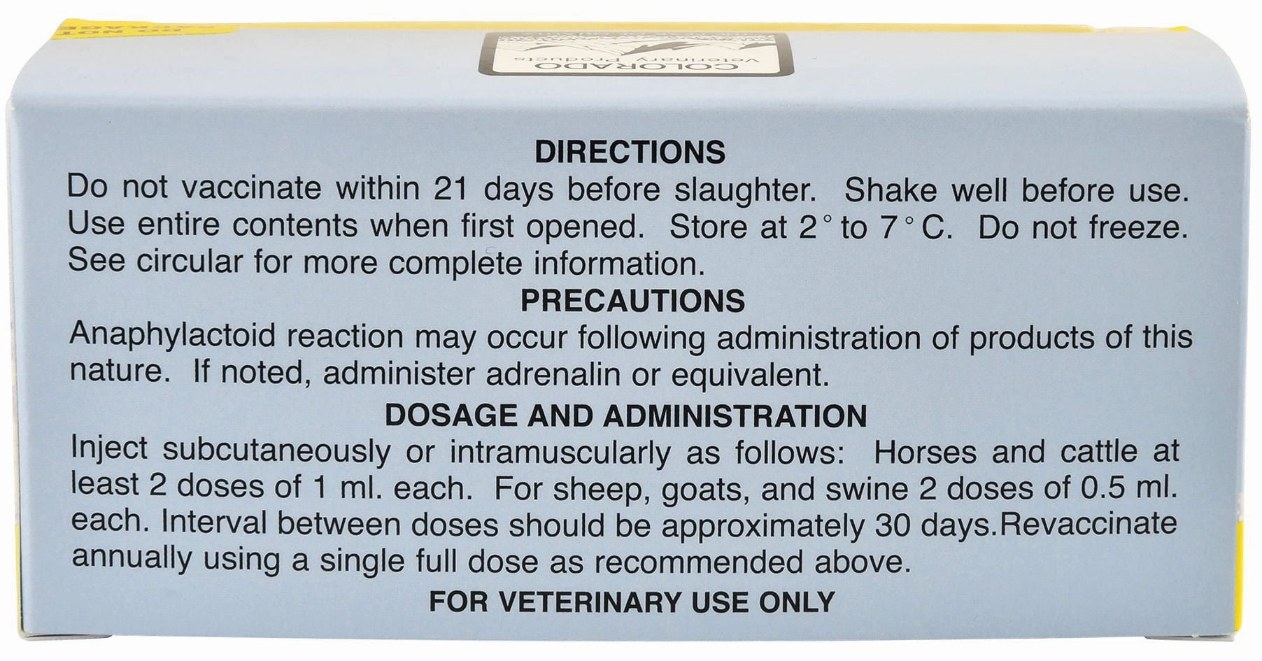 Tetanus Toxoid Concentrate Vaccine for Horses & Livestock