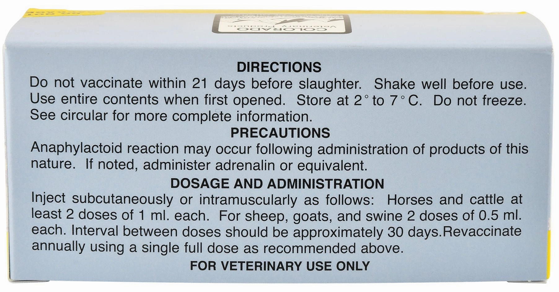 Tetanus Toxoid Concentrate Vaccine for Horses & Livestock