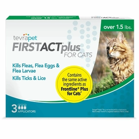 TevraPet FirstAct Plus for Cats, Over 1.5 lbs, 3 Doses cat climbing tree cat hammock cat steps cat grooming kit cat safety gate