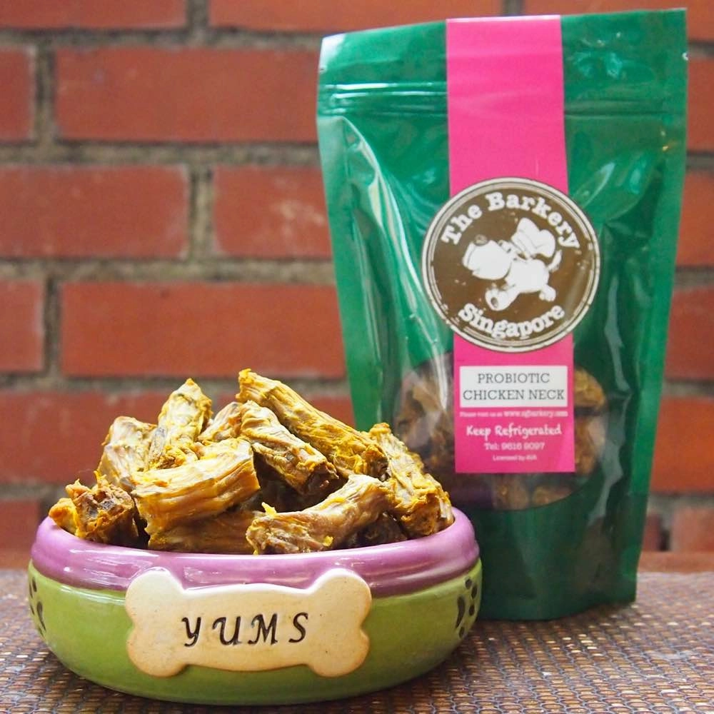 The Barkery Probiotic Chicken Neck Dehydrated Dog Treats dog sweater dog tuxedo dog dress holiday dog outfit dog birthday shirt