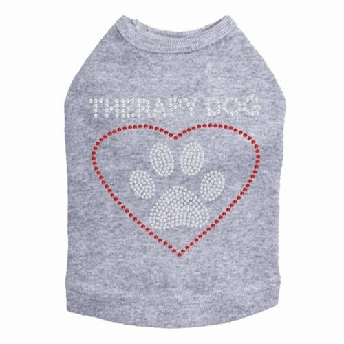 Therapy Dog Rhinestones Tank- Many Colors