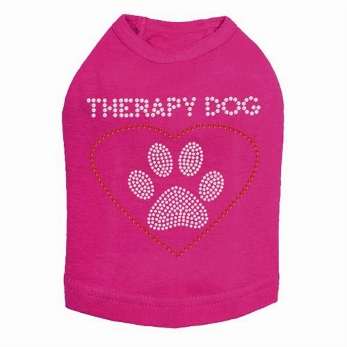 Therapy Dog Rhinestones Tank- Many Colors