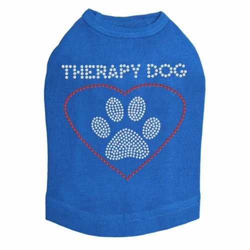 Therapy Dog Rhinestones Tank- Many Colors